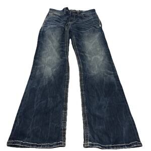 Buckle Black Jeans 31S Bootleg Fit No 9 Thick Stitch Medium Wash